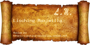 Lisching Maximilla névjegykártya